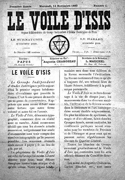 Le Voile d’Isis, numéro 1 du 12 novembre 1890