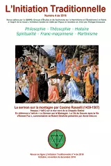 Revue L'Initiation Traditionnelle, numéro 4 de 2018